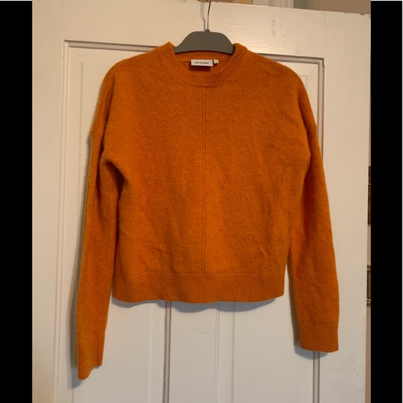 Weekday Font Sweater Orange Wool Cropped Boxy XS Pullover - Picture 1 of 5